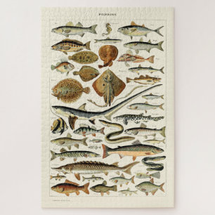 Vintage Fish by Adolphe Millot Jigsaw Puzzle