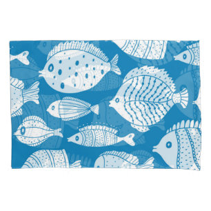 Vintage Fish: Decorative Illustration Set. Pillowcase