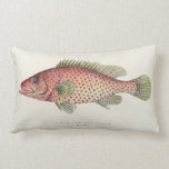 Vintage Fish Design Pillow<br><div class="desc">Vintage image of a spotted fish in pinks, reds and green. Back side may be customised to a colour of your choice.</div>