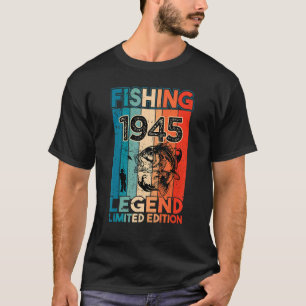 Vintage Fish Fisherman Bass Fishing Legend 1945 Bi T-Shirt