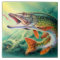 Vintage fish home decor tile