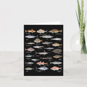 Vintage Fish Identification Chart Fishing Card
