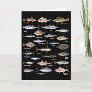 Vintage Fish Identification Chart Fishing Card