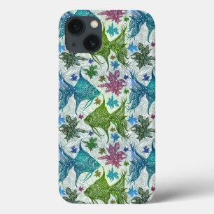 Vintage Fish Pattern iPhone 13 Case