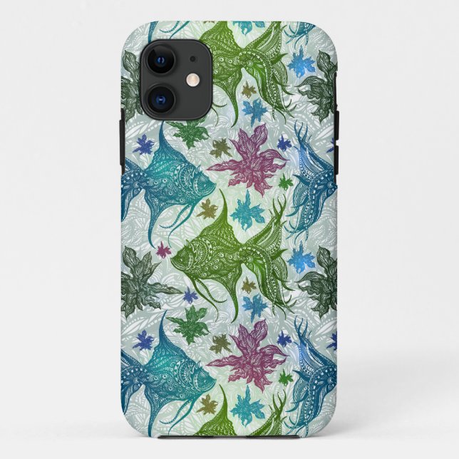 Vintage Fish Pattern Case-Mate iPhone Case (Back)