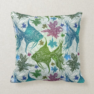 Vintage Fish Pattern Cushion