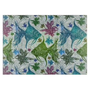 Vintage Fish Pattern Cutting Board