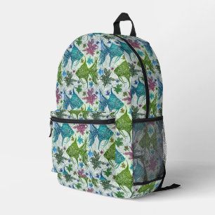 Vintage Fish Pattern Printed Backpack