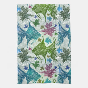 Vintage Fish Pattern Tea Towel