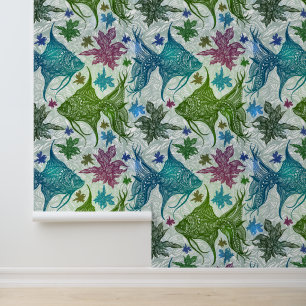 Vintage Fish Pattern Wallpaper