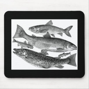 Vintage Fish Print Mouse Mat