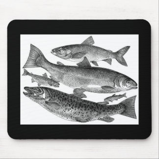 Vintage Fish Print Mouse Mat
