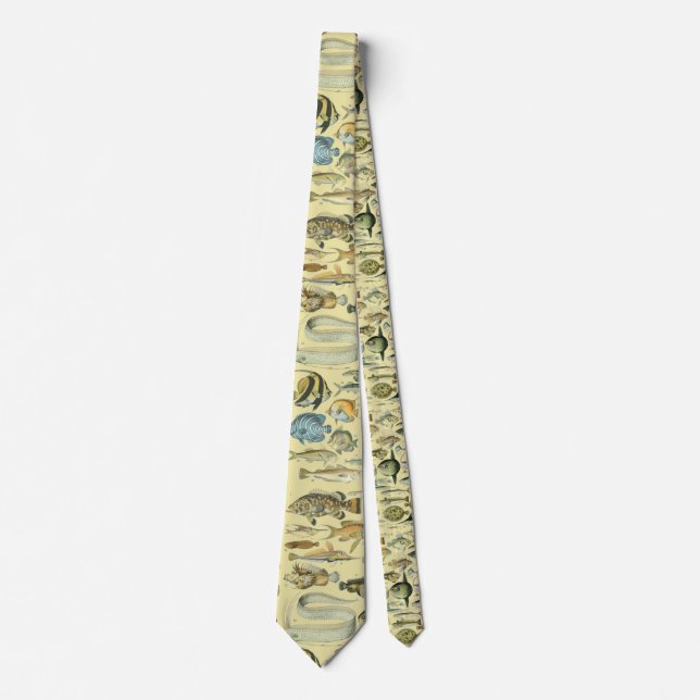 Vintage Fish Scientific Fishing Art Tie (Front)
