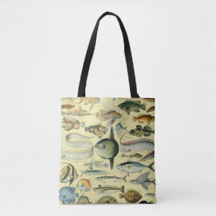 Vintage Fish Scientific Fishing Art Tote Bag