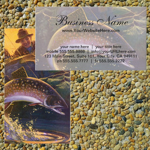 Vintage Fish, Sports Fishing Trout Catch n Release Business Card