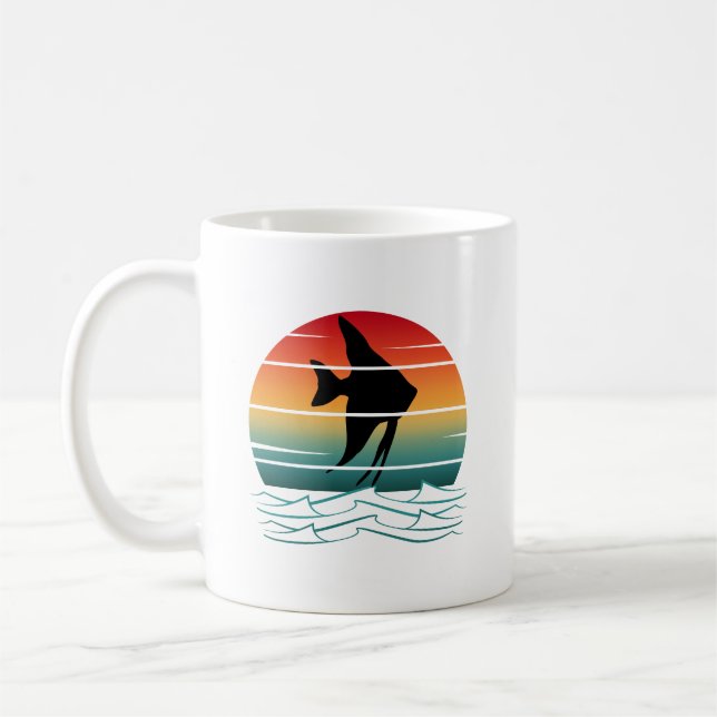 Vintage Fish Sunset Fishing Coffee Mug (Left)