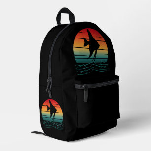 Vintage Fish Sunset Fishing Printed Backpack