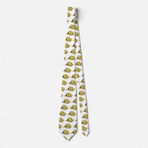 Vintage Fish, Yellow Tropical Chelmon Longirostris Tie