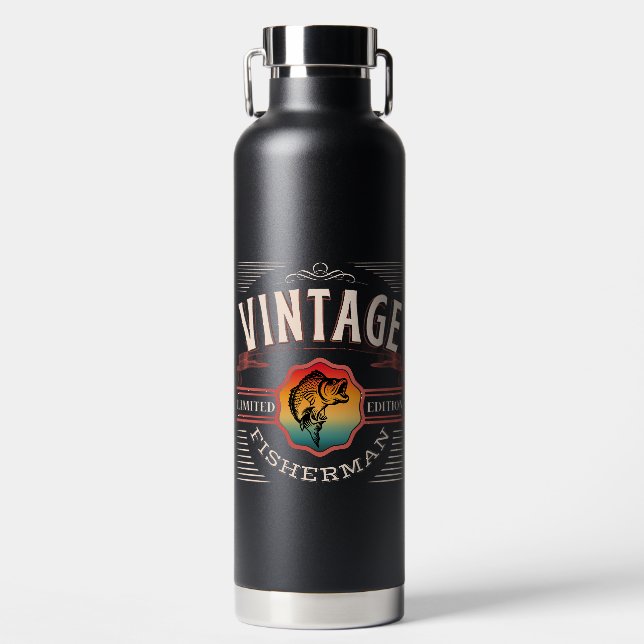 VINTAGE FISHERMAN LIMITED EDITION  WATER BOTTLE (Front)