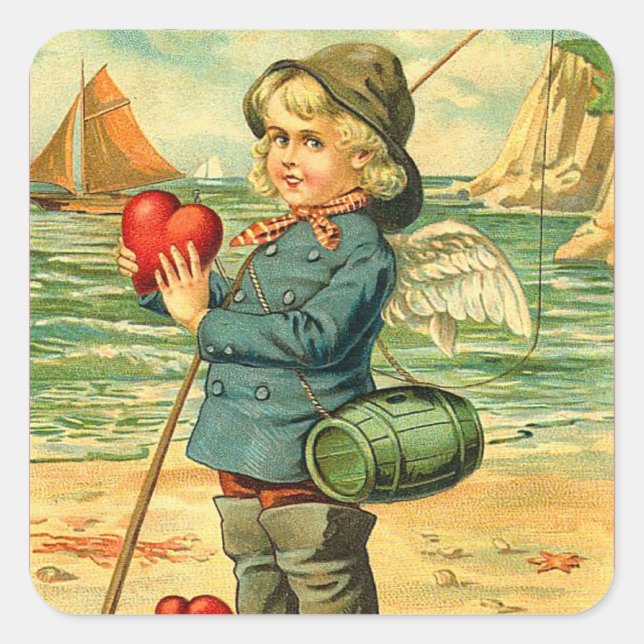 Vintage Fisherman Valentine Stickers (Front)