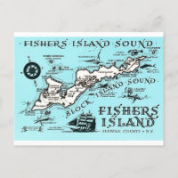 Vintage Fishers Island NY Map