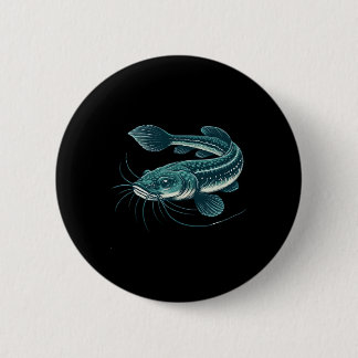 Vintage Fishing Artwork Walking Catfish 6 Cm Round Badge