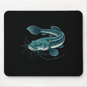 Vintage Fishing Artwork Walking Catfish Mouse Mat