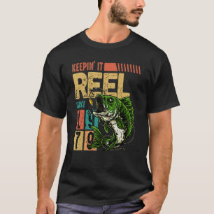 Vintage Fishing Awesome Since 1979 Fisher Birthday T-Shirt