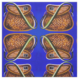 Vintage Fishing Basket Fabric