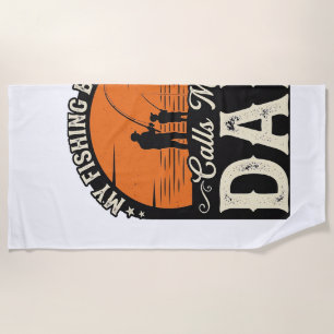 Vintage Fishing Buddy Dad Shirt Design_1 Beach Towel