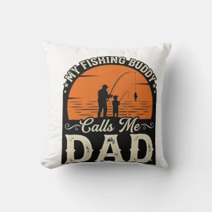 Vintage Fishing Buddy Dad Shirt Design_1 Cushion