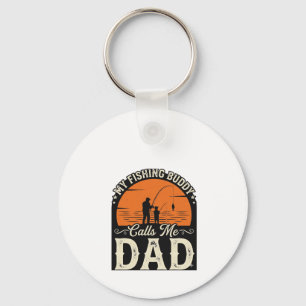 Vintage Fishing Buddy Dad Shirt Design_1 Key Ring