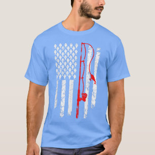 Vintage Fishing Clothes American Flag Bass Fishing T-Shirt