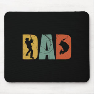 Vintage Fishing Dad Fathers Day Halloween Dad Cost Mouse Mat