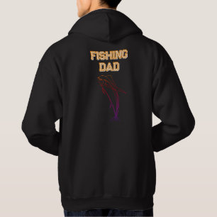 Vintage Fishing Dad Retro Sunset Fisherman Father Hoodie