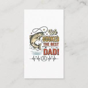 Vintage Fishing Dad We Hooked the Best Dad Vector_ Business Card
