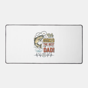 Vintage Fishing Dad We Hooked the Best Dad Vector_ Desk Mat