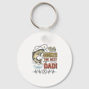 Vintage Fishing Dad We Hooked the Best Dad Vector_ Key Ring