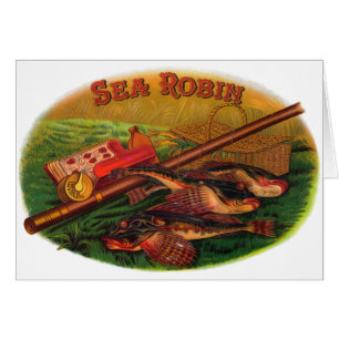 Vintage Fishing Gear Cigar Label Art, Sea Robin