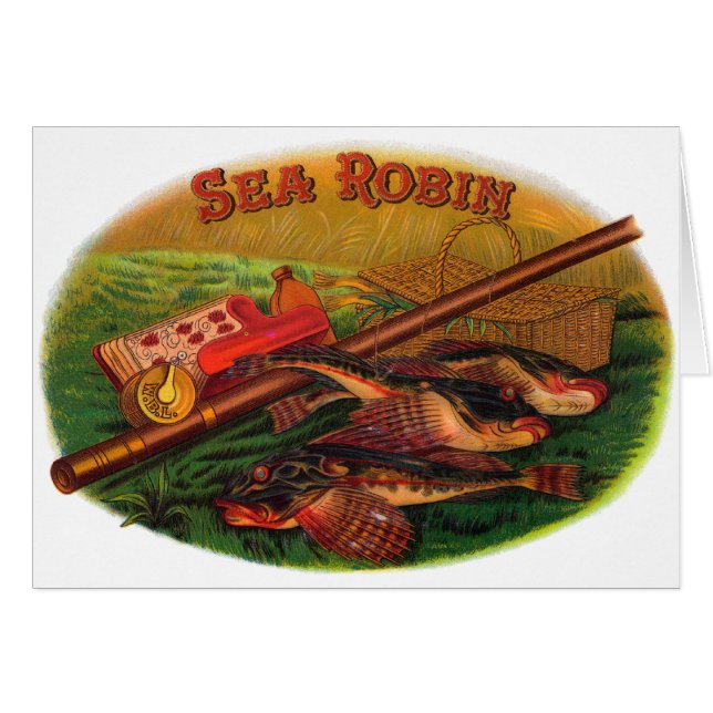 Vintage Fishing Gear Cigar Label Art, Sea Robin (Front Horizontal)