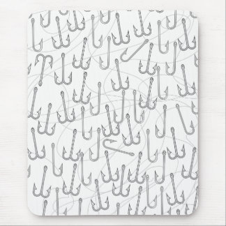 Vintage fishing hooks mouse mat