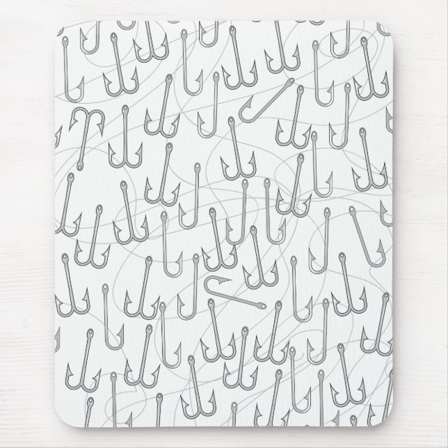 Vintage fishing hooks mouse mat (Front)