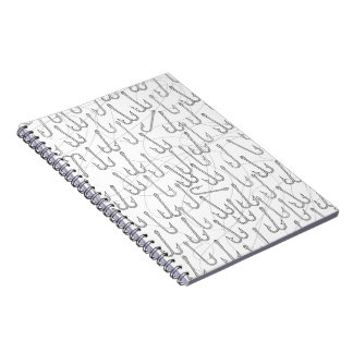 Vintage fishing hooks notebook