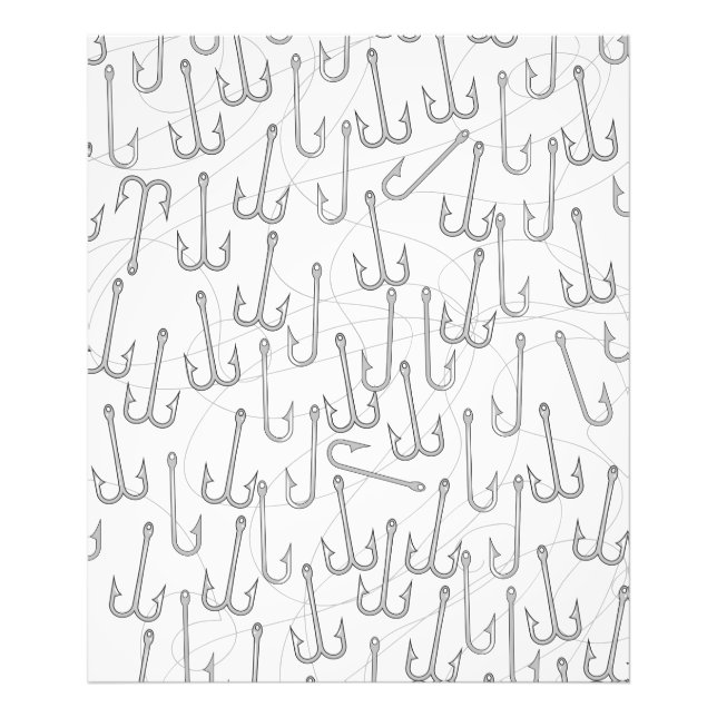 Vintage fishing hooks photo print (Front)