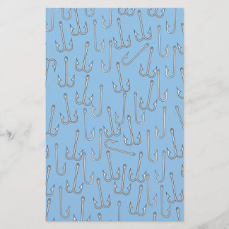 Vintage fishing hooks stationery