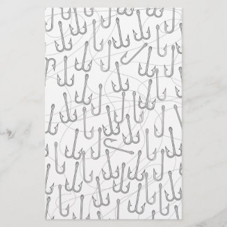 Vintage fishing hooks stationery