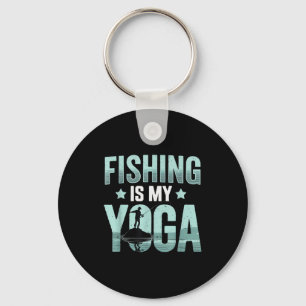 Vintage Fishing Is My Yoga Relaxation Men Fishing  Key Ring