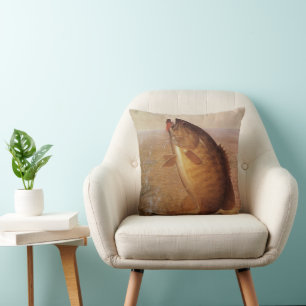 Vintage Fishing, Leaping Smallmouth Bass on Line Cushion
