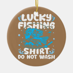 Vintage Fishing Lover Lucky Fishing Do Not Wash Ceramic Tree Decoration