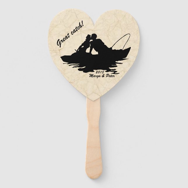 Vintage Fishing Lovers Hand Fan (Front)